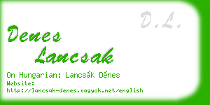 denes lancsak business card